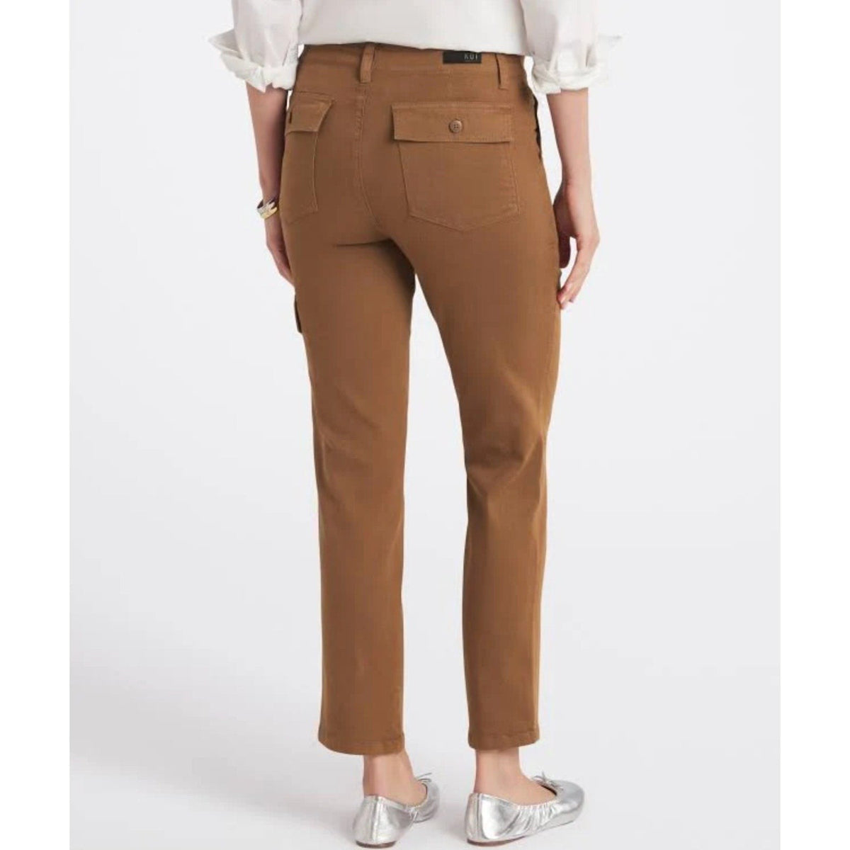KUT FROM THE KLOTH Cargo Pants Size 12 Brown Autumn Ankle Straight Leg NWT