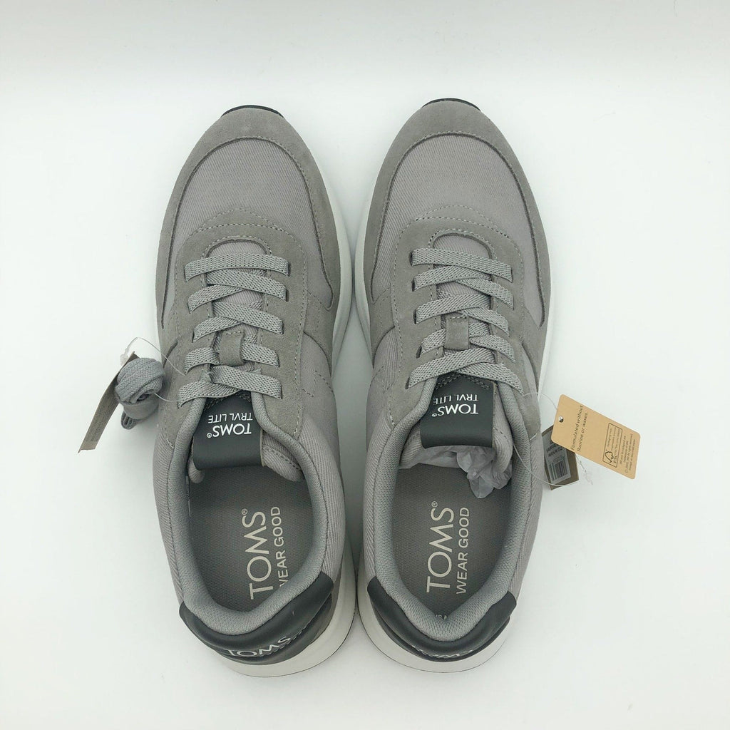 Toms Mens TRVL LITE Retro Runner Sneakers Size 10 Drizzle Grey Suede Twill NIB