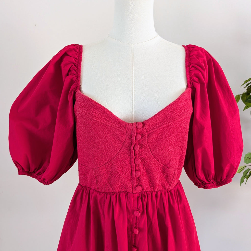 Maeve Anthropologie Puff-Sleeve Mini Dress - L