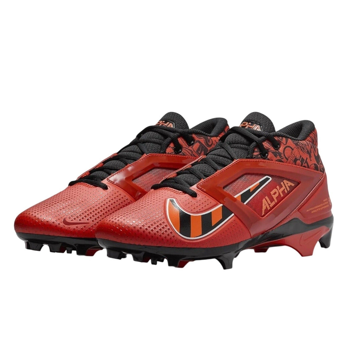 Nike Mens Alpha Menace 4 Pro NRG Molded Football Cleat Size 10 Orange Black NWOB
