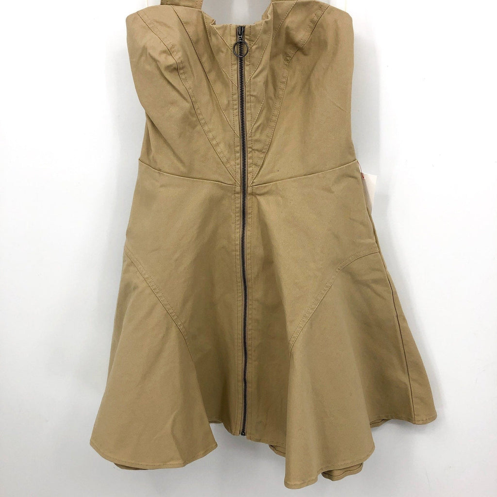 BARDOT Womens Lee Halter Utility Dress Beige MEDIUM US 6