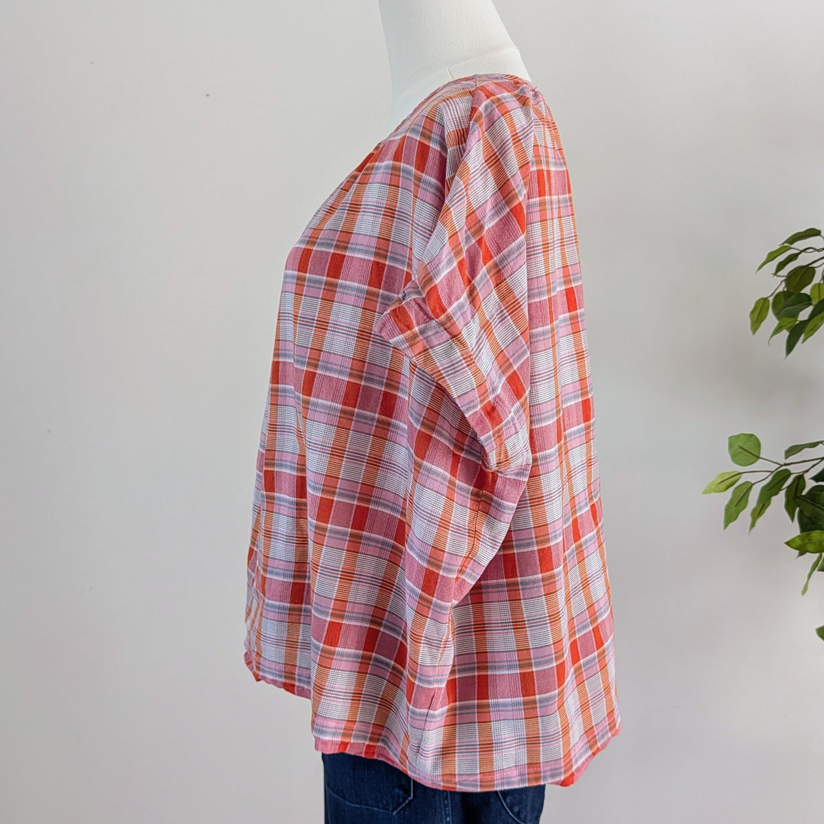 Madewell Cotton Plaid Top Shirt - M