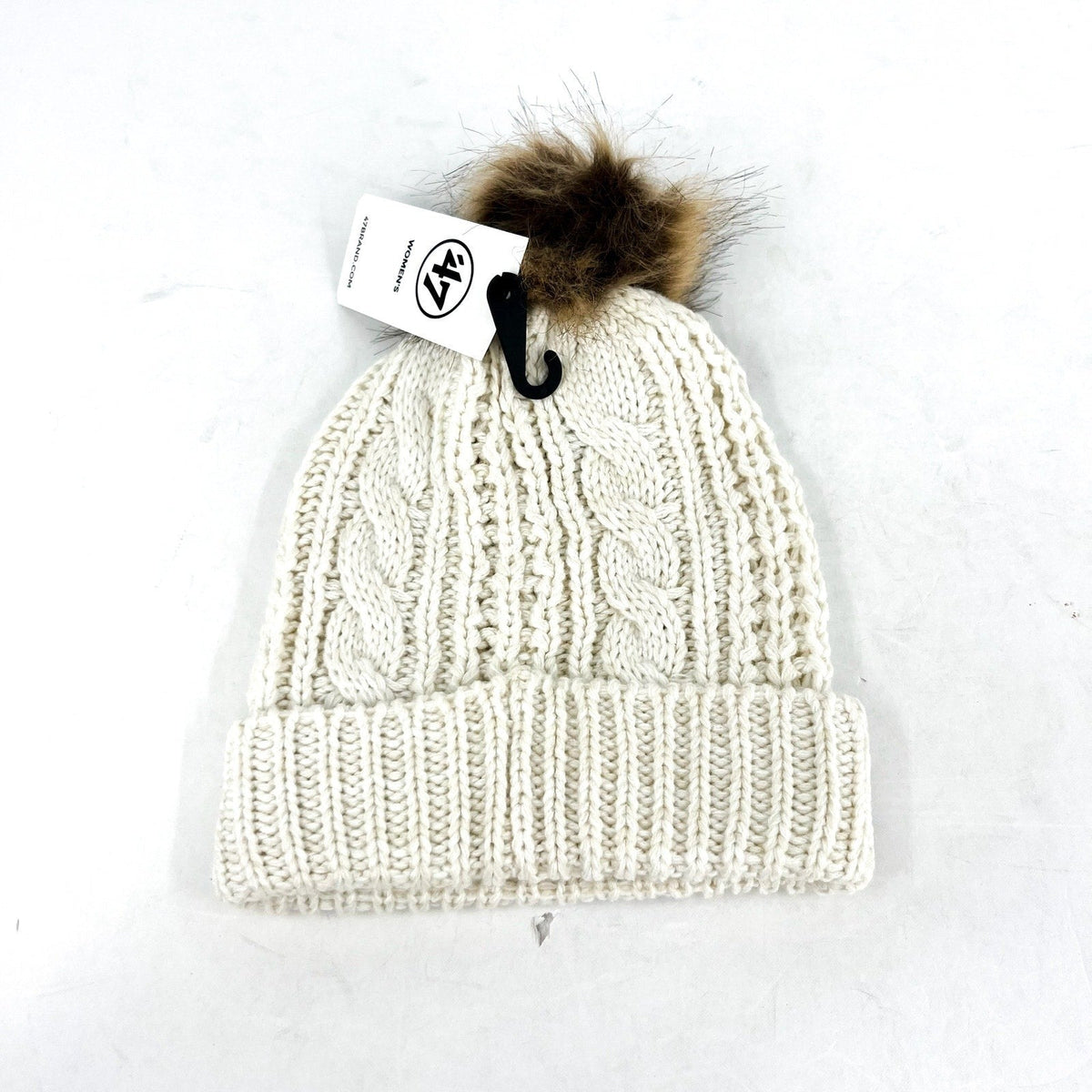 47 BRAND North Carolina Tar Heels Cuffed Knit Hat with Pom OS White NWT