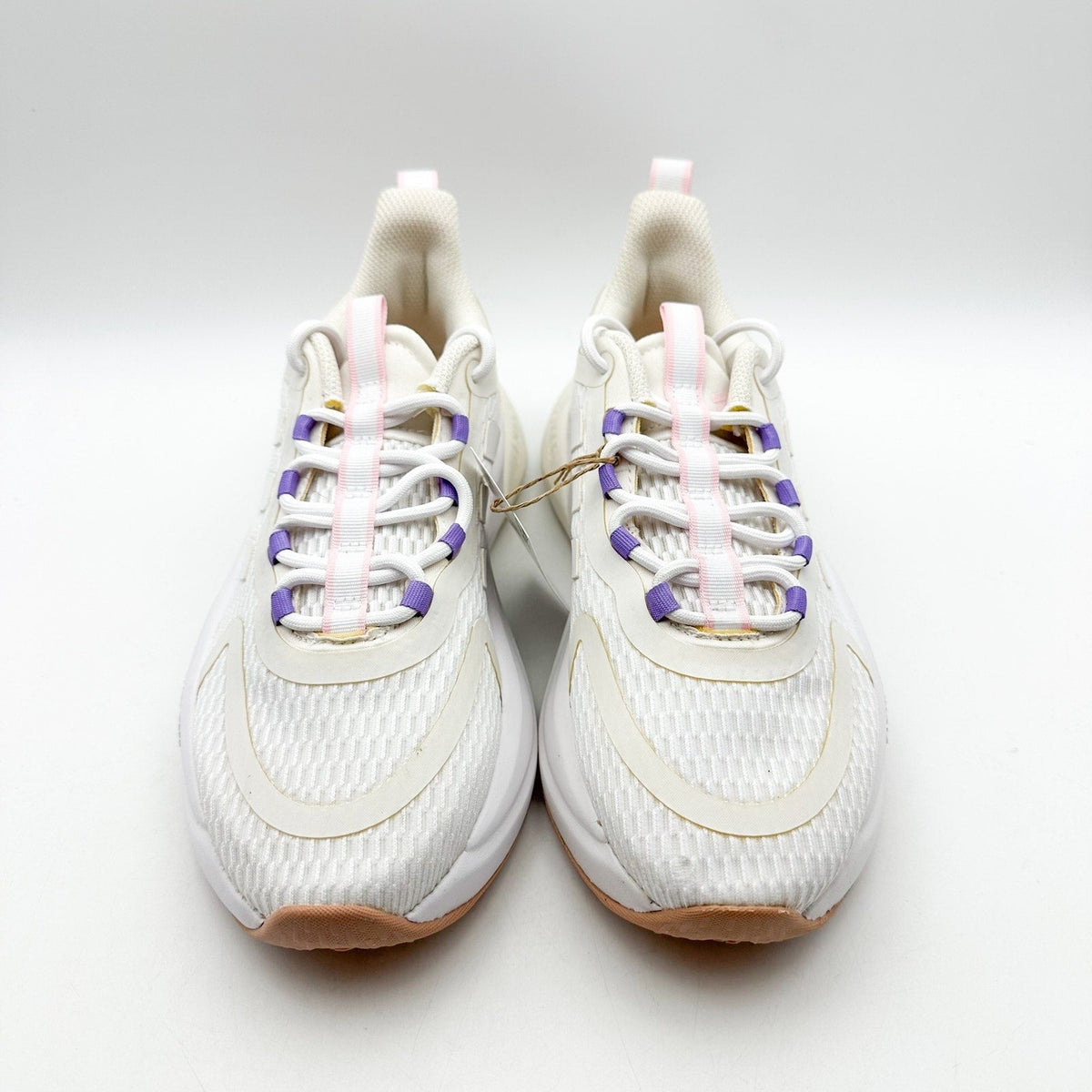 ADIDAS Womens Alphabounce+ Athletic Shoes Size 5.5 White Purple Trainers NWOB