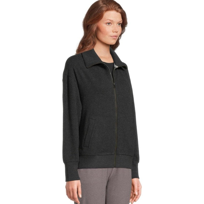 FAHERTY Legend Lounge Full Zip Sweatshirt Medium Heathered Black Twill NWT