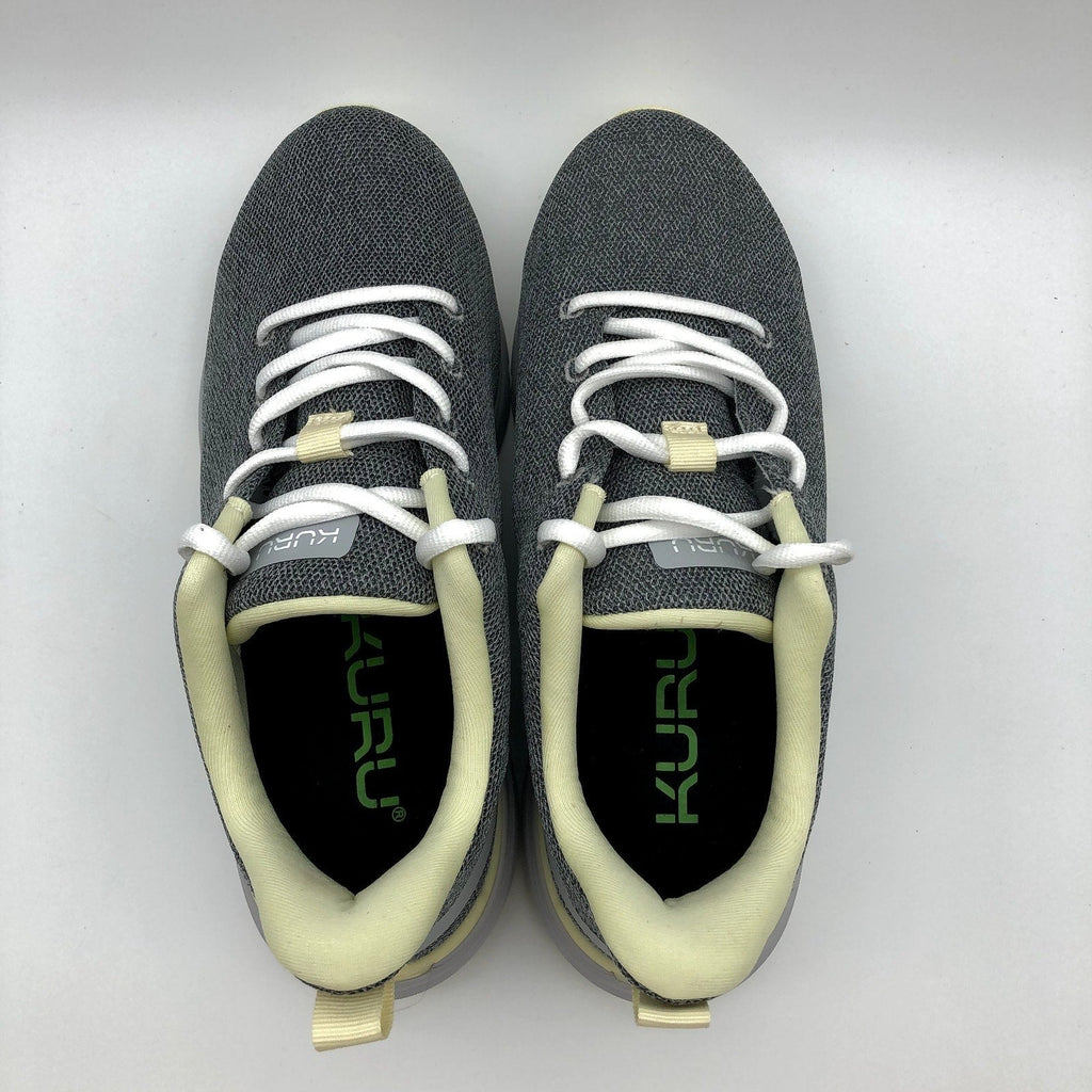 KURU Womens Flex Via Sneakers Size 10.5 Dove Gray Pale Lime Athletic Shoes NWOB