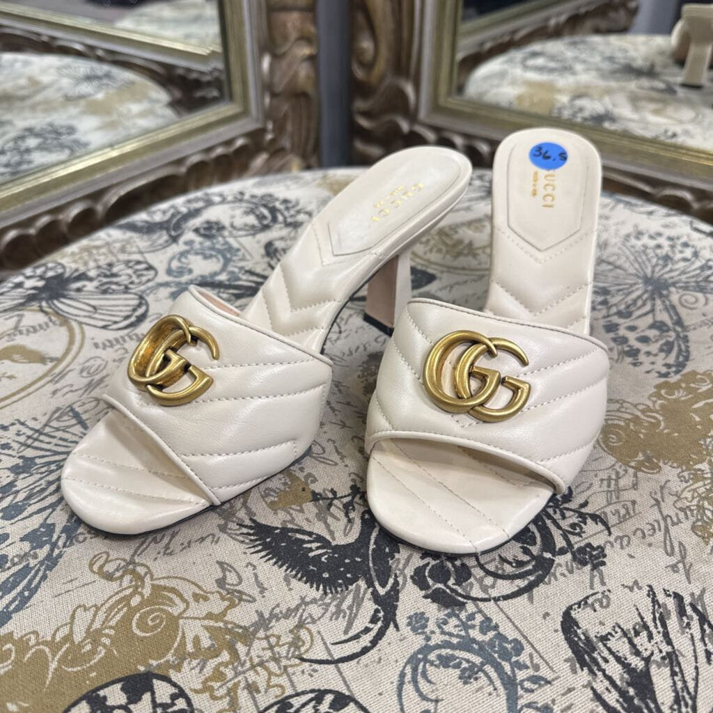 Gucci Slide Mules Leather SHOES 36.5