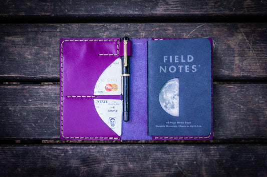 No.44 Personalized Leather Field Notes Cover - Purple