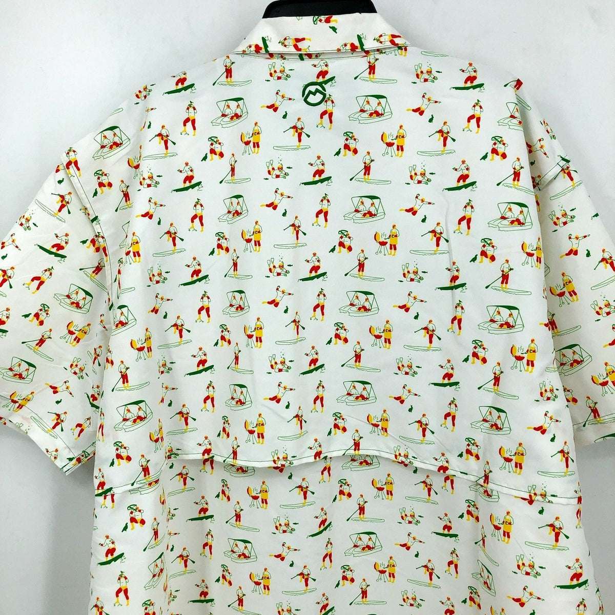 MAGELLAN Mens Life As A Luchador Fishing Shirt 2XL White Print Short Sleeve NWOT