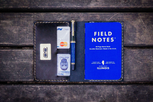 No.33 Personalized Leather Field Notes Cover - Black