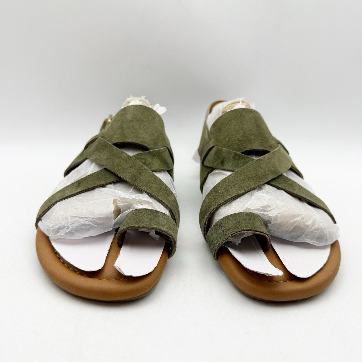 Franco Sarto Womens Gia Sandals US 6 M EU 36 Green Suede NWOB