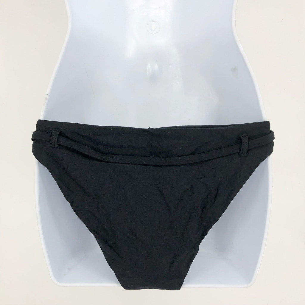 ANDIE SWIM The Riviera Bikini Bottom Small Black Belted Trim Basic NWT