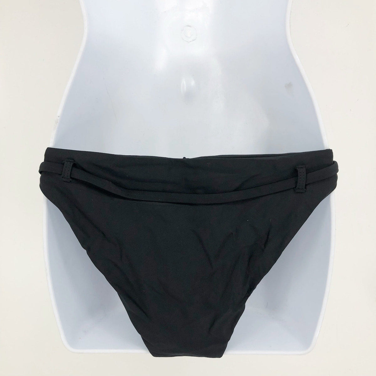 ANDIE SWIM The Riviera Bikini Bottom Small Black Belted Trim Basic NWT