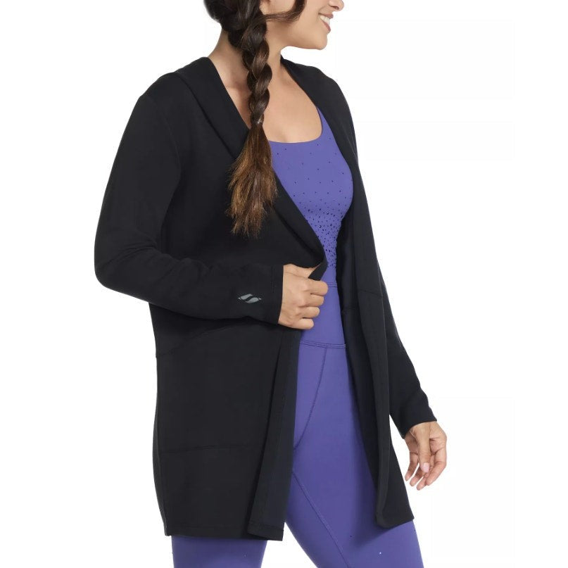 SKECHERS Women's Skechluxe Elevate Restful Hoodigan Jacket XS Black NWT
