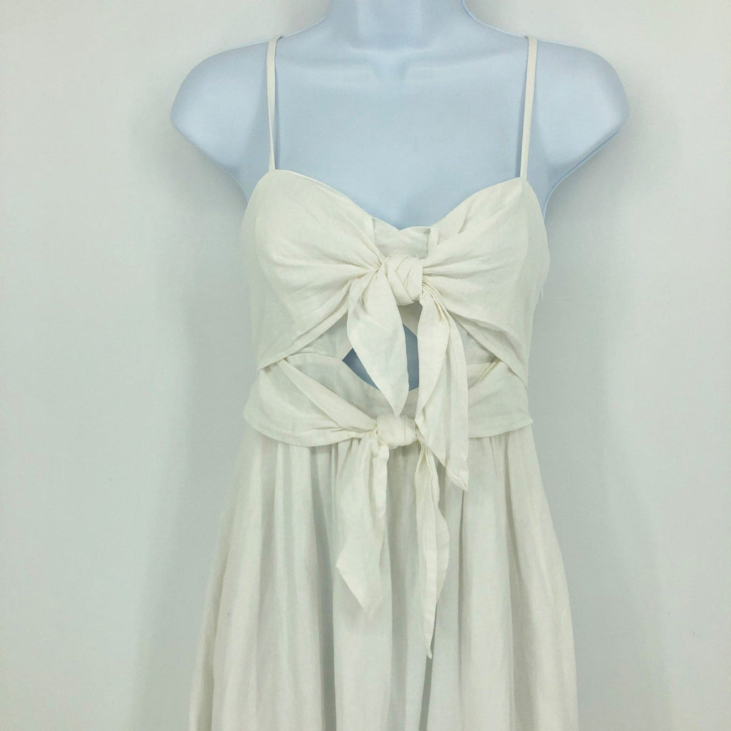 MADEWELL Sweetheart Midi Tank Dress Size 4 White Double-Tie Cutout NL181 NWT