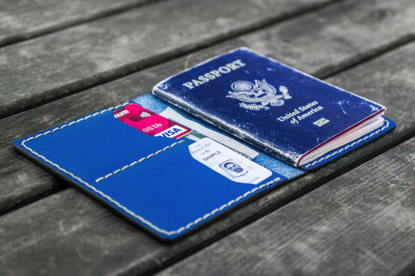 No.06 Leather Passport Holder - Blue