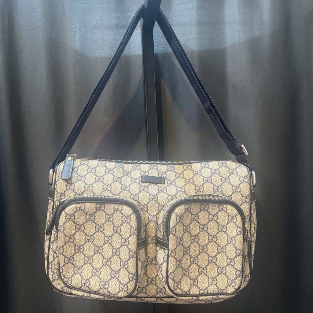 Gucci Monogram Canvas Double Pocket HANDBAGS M