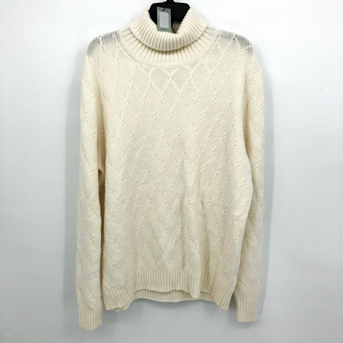 CANALI Men's Turtleneck Sweater US 44 IT 54 XXL Cream Merino Wool NWT