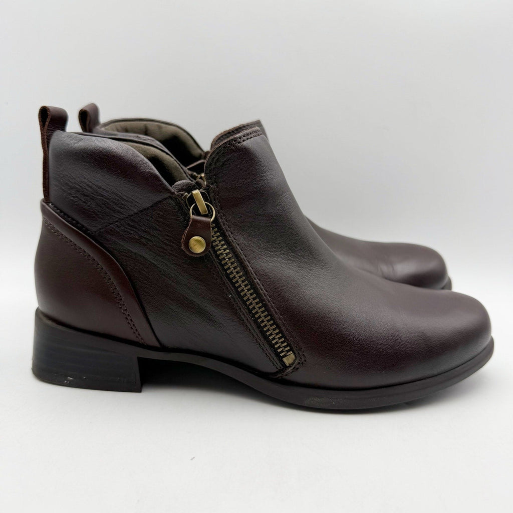 Munro Womens Neko Ankle Booties Size 7 WIDE Black Brown Leather NWOB