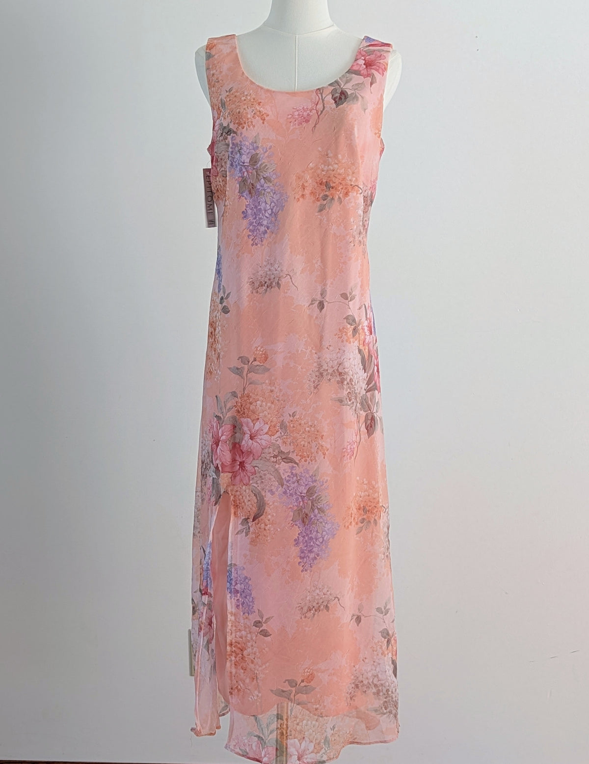 NWT Vintage Karin Stevens Floral Midi Dress - 10