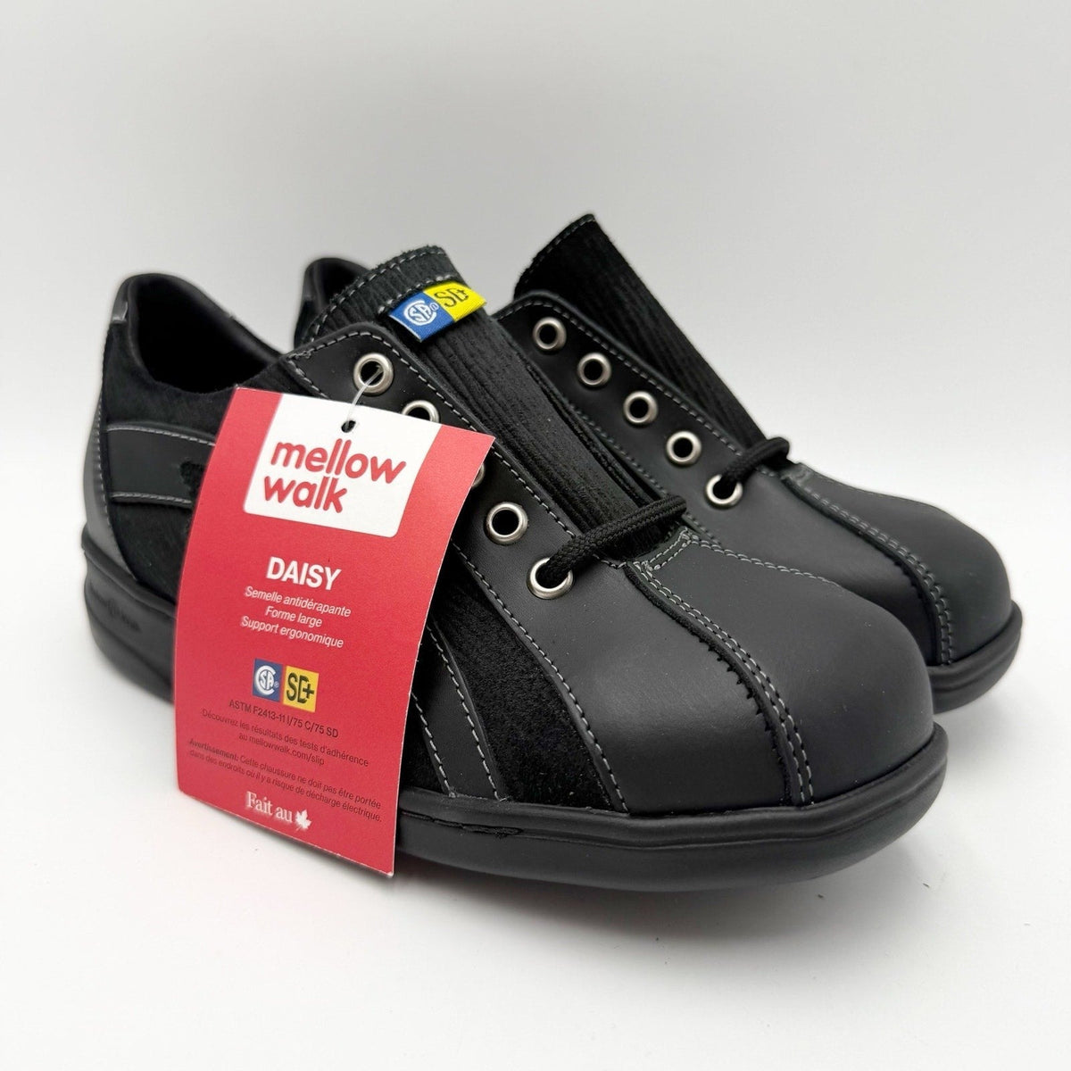 Mellow Walk Womens Daisy 420092 Work Shoes Size 5.5 Black Steel Toe SR NIB
