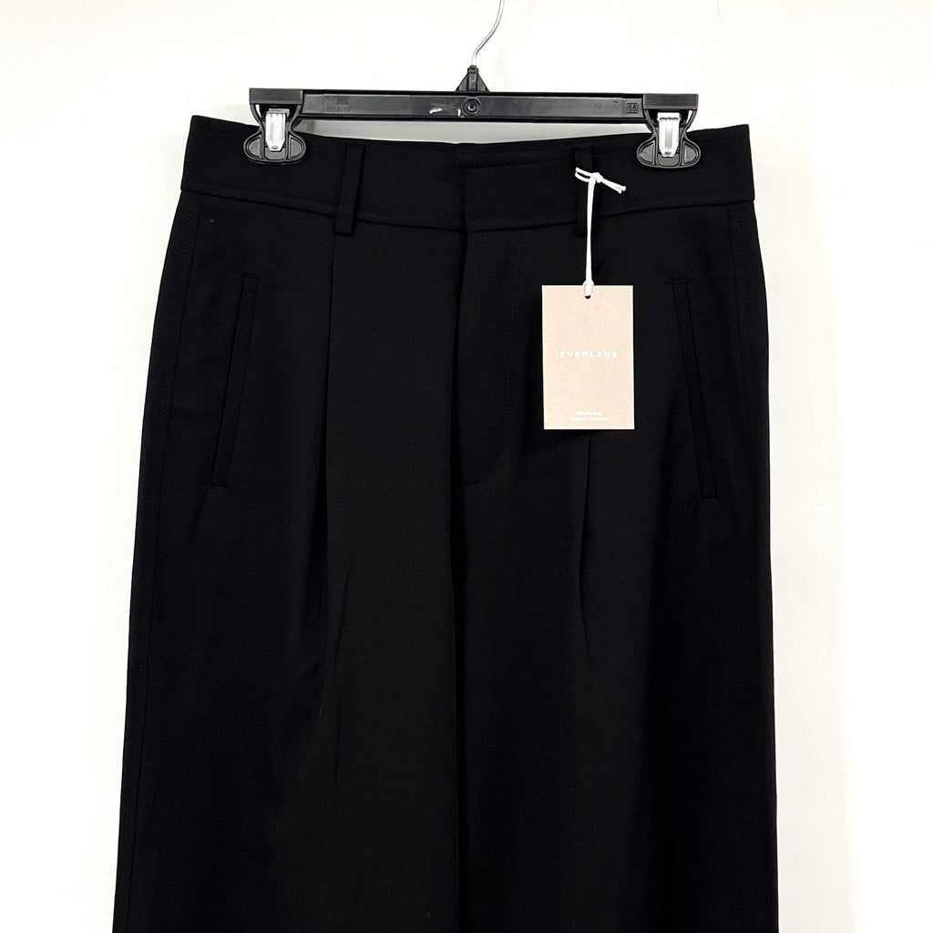 Everlane Womens The Way-High Drape Pant Size 2 Black 31" Inseam Pleated NWT