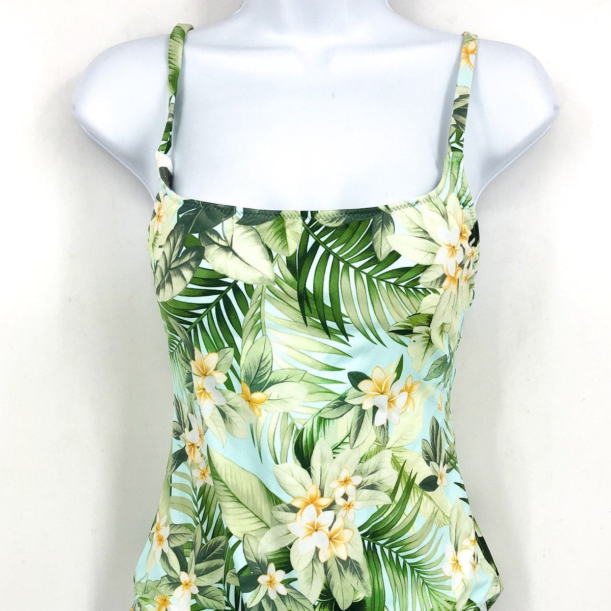 TOMMY BAHAMA Paradise Frond Reversible One-Piece Swimsuit Size 4 Green White NWT
