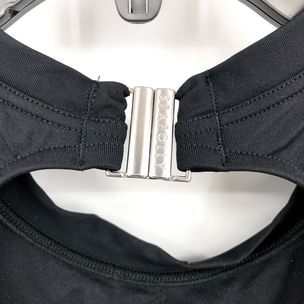 SEAFOLLY COLLECTIVE Women's One Piece Swimsuit US Size 6 Black Cap Sleeve NWT