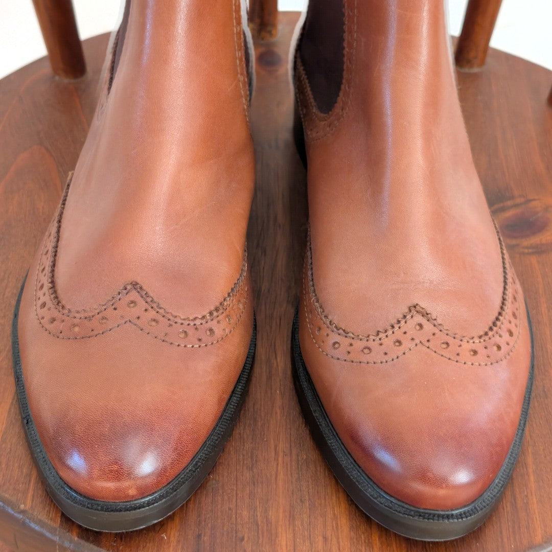 Thursday Dune LONDON Quest Brogue Leather Chelsea Ankle Boots - 9