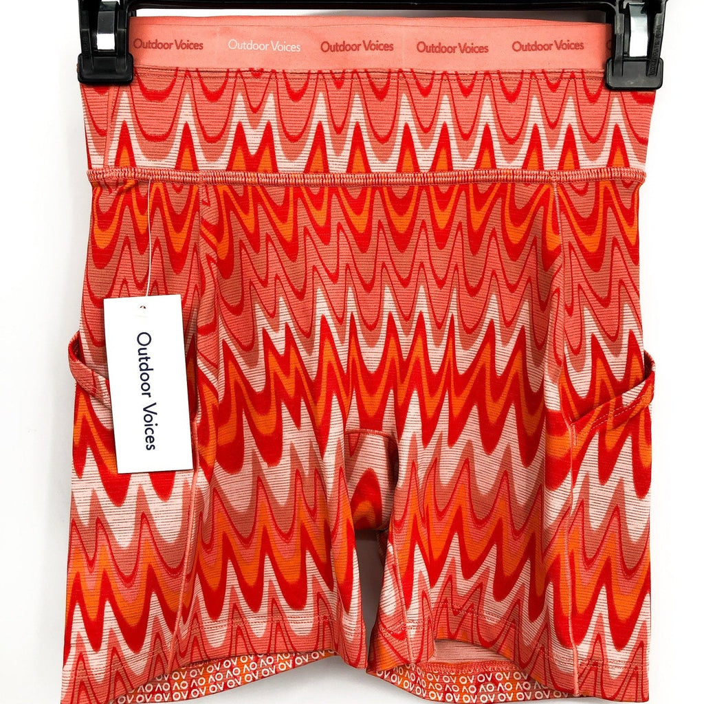 OUTDOOR VOICES Women TechSweat 5" Thrive Shorts XXS Orange Grapefruit Helios NWT