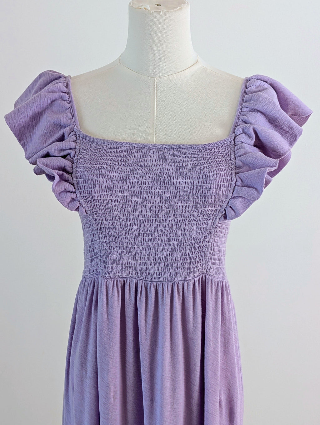 Nation LTD Lavender Pima Cotton Ruffle Tiered Midi Dress - M