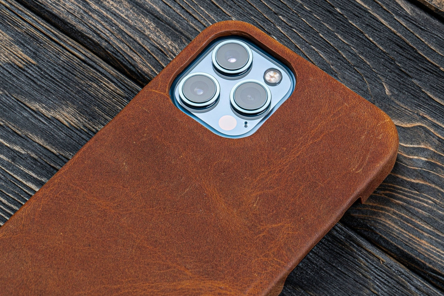 Leather iPhone 12 Pro Max (6.7") Hard Back Cover - Compatible with MagSafe