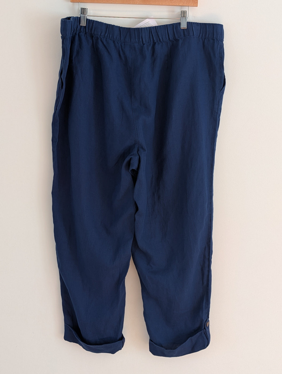 NWT J.Jill Navy European Flax 100% Linen Pants - 2X