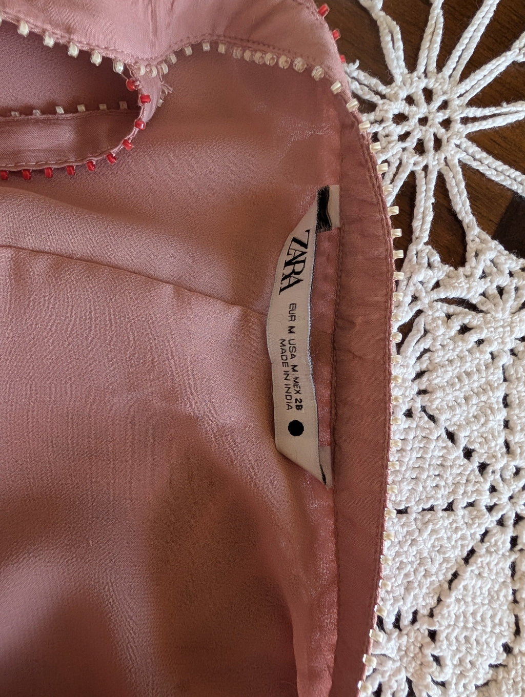 Beaded Eyelet Tiered Maxi Dress - M