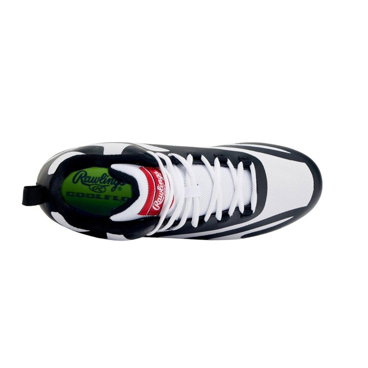 Rawlings Mens Rookie Mid Baseball Cleats Size 10.5D White Black NWOB