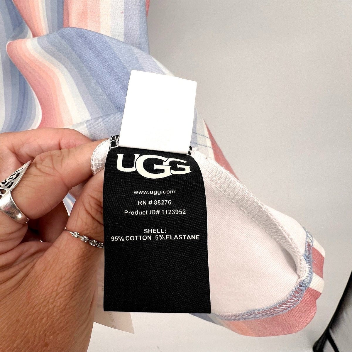UGG UNISEX Pride Logo Equality Tee XS Blue Multi Stripe Short Sleeve NWT