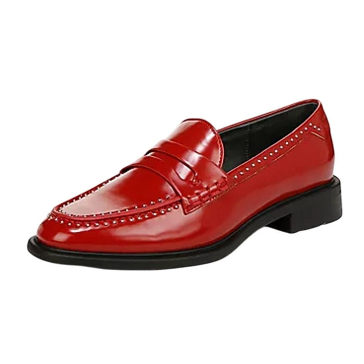 Franco Sarto Womens Eden Studded Loafers Size 7.5M EU 38 Red Slip On NIB