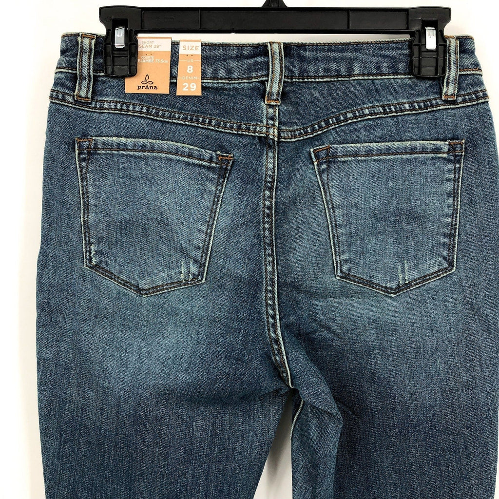 PRANA Womens Sienna Mid Rise Skinny Jeans 29x29 US 8 True Blue Stretch Denim NWT