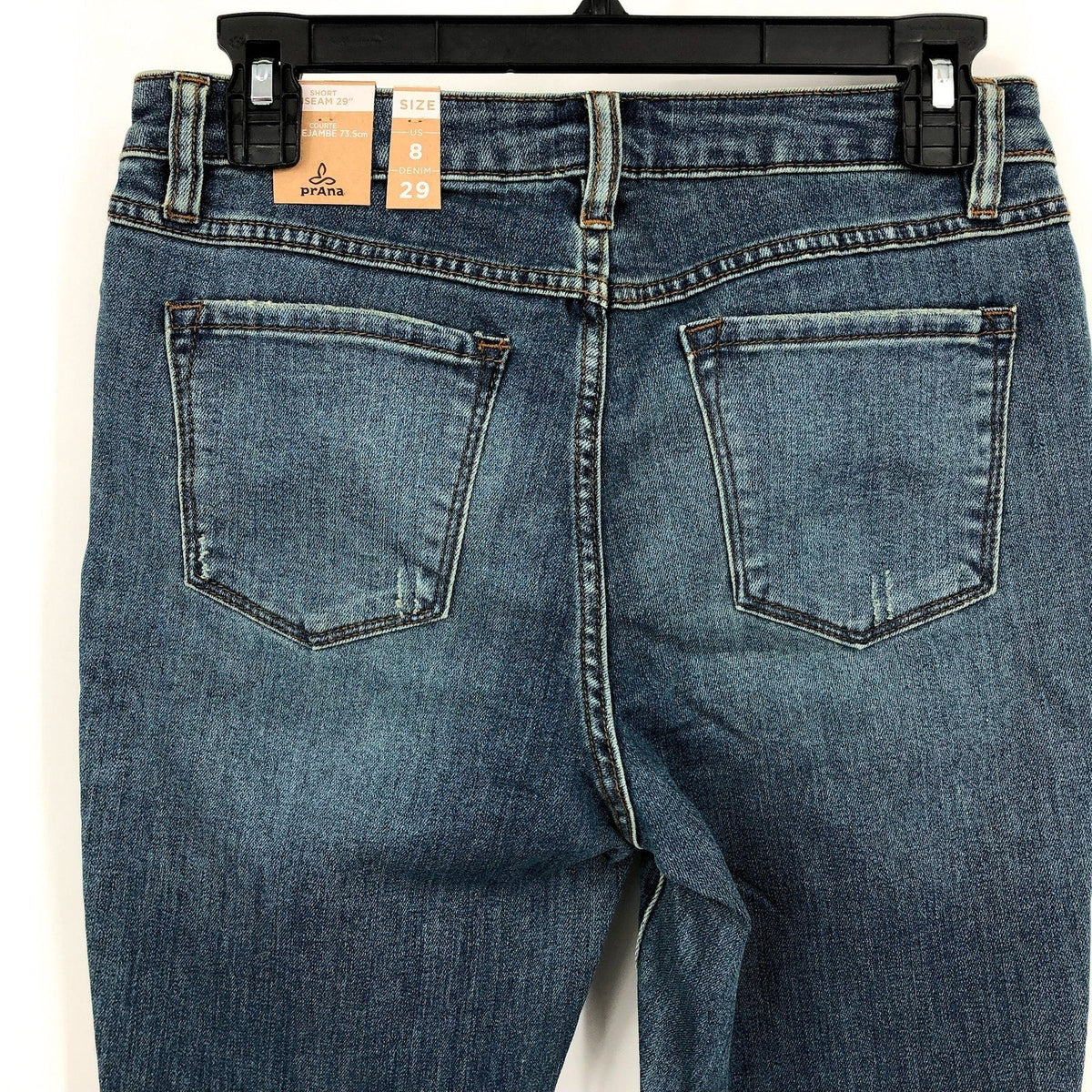 PRANA Womens Sienna Mid Rise Skinny Jeans 29x29 US 8 True Blue Stretch Denim NWT