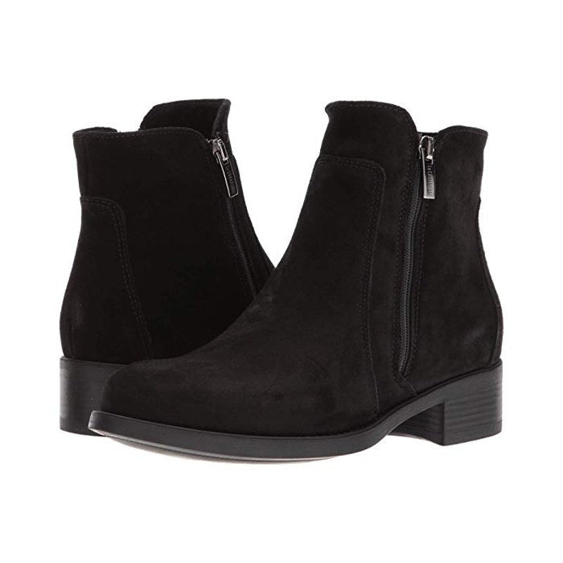 La Canadienne Womens Saria Booties Size 6.5 Black Suede Waterproof Dual Zip NWOB