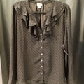 J Crew Textured Ruffle LS TOPS XL