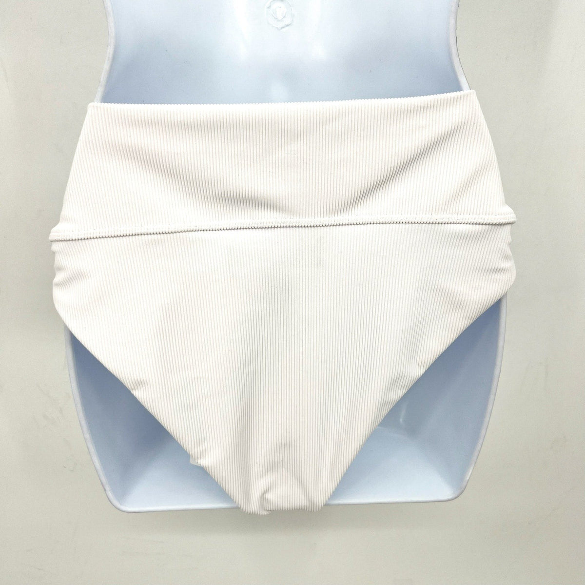 BEACH RIOT Women's Highway Bikini Bottom Large White Ribbed Knit NWT