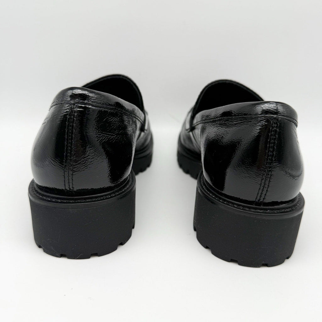 Vagabond Women Kenova Penny Loafers EU 38 US 8 Black Crinkle Leather NIB