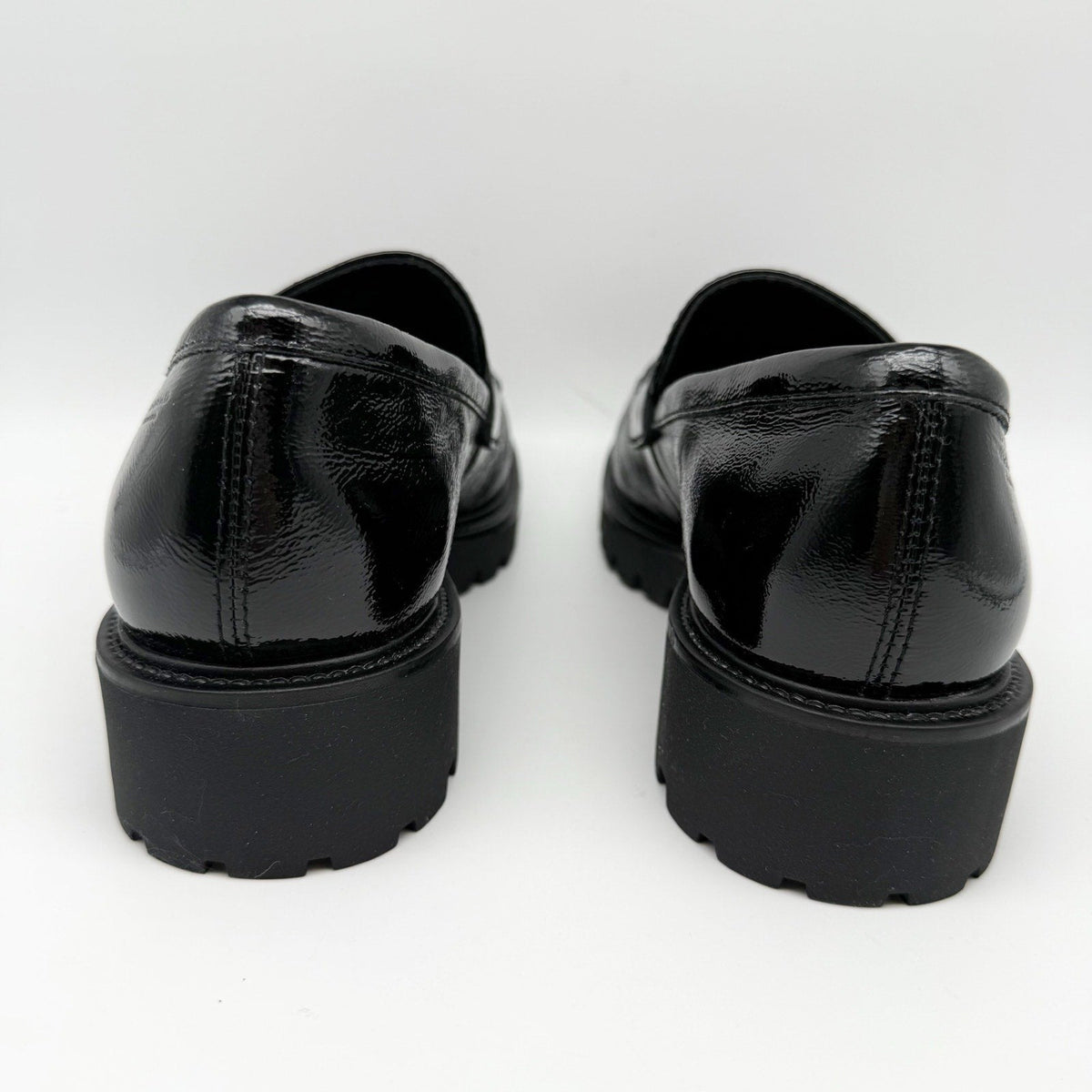 Vagabond Women Kenova Penny Loafers EU 38 US 8 Black Crinkle Leather NIB