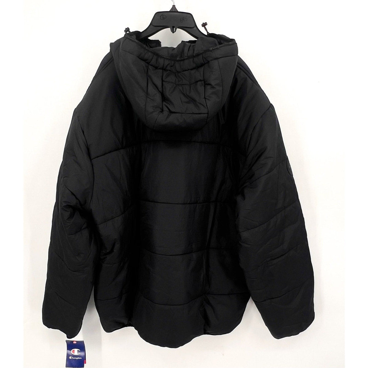 CHAMPION Men's Down Hooded Winter Jacket 2XL Plus Black Water Resistant NWT
