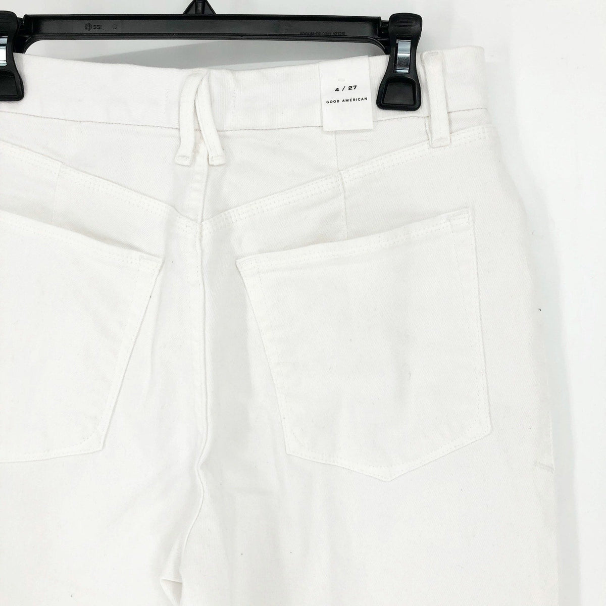 GOOD AMERICAN Good 90s Straight Jeans 27x31 US 4 White Denim High Rise NWT