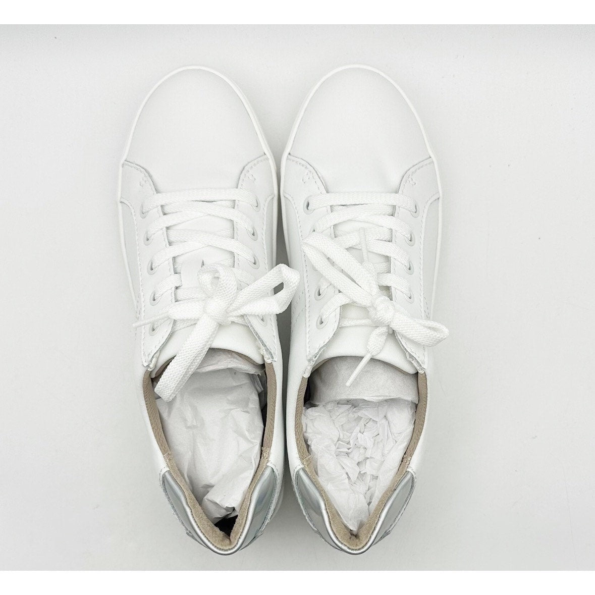 Naturalizer Women's Morrison Casual Sneakers Size 9 M White Silver Leather NIB