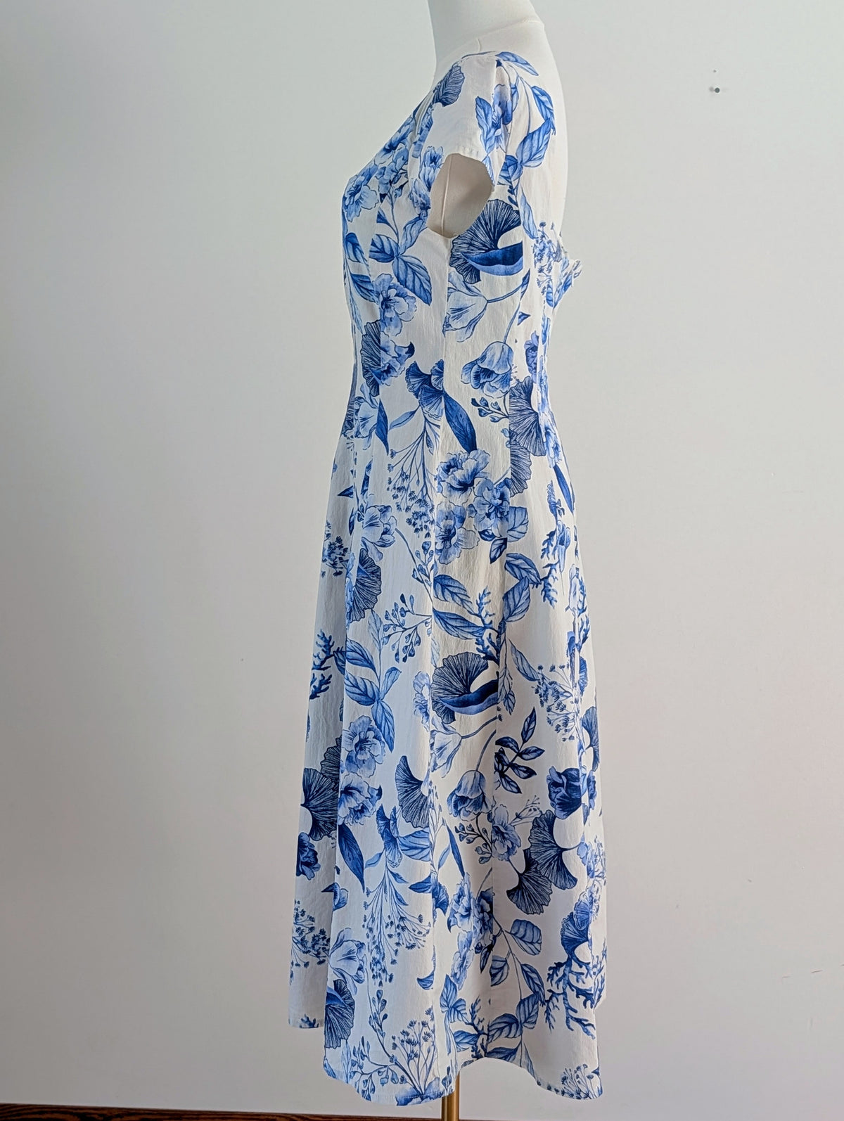 Avec Les Filles Floral Cotton Fit-and-Flare Dress - 8