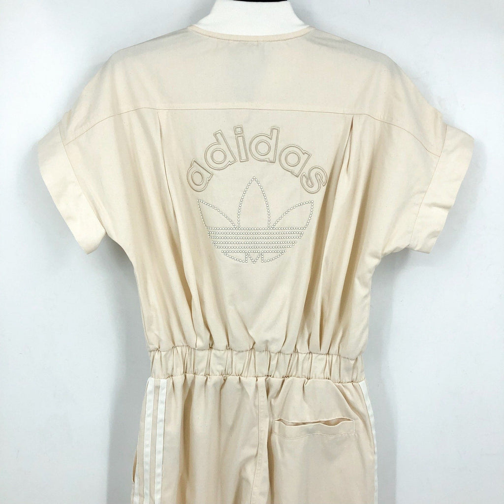 ADIDAS Women's Originals No-dye Jumpsuit Small Off-White Short Sleeve NWT
