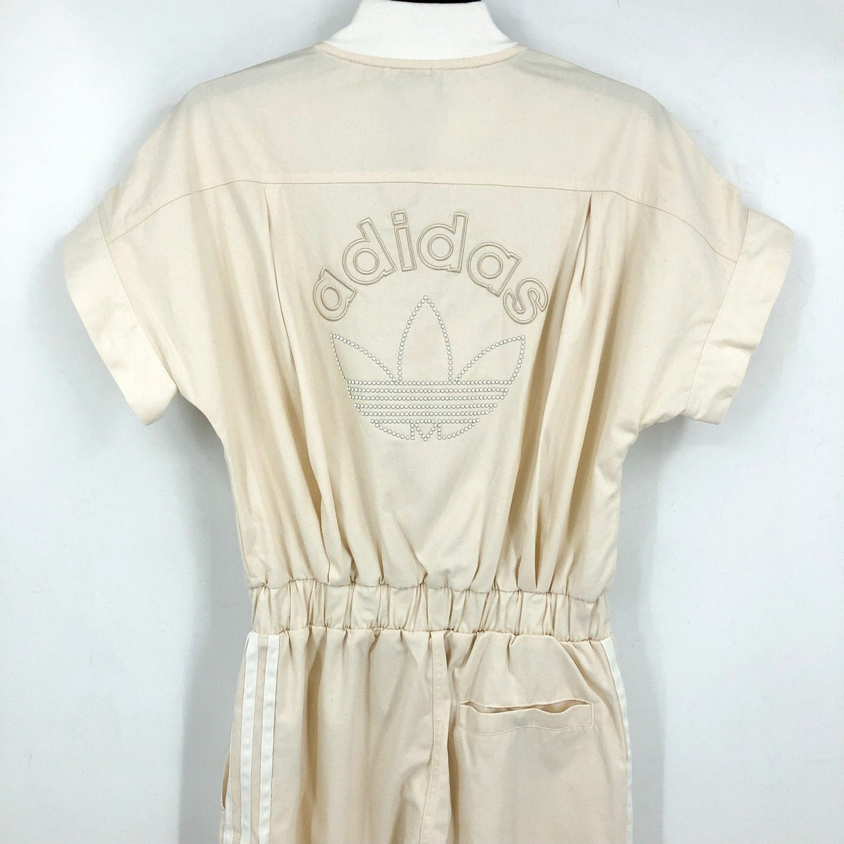 ADIDAS Women's Originals No-dye Jumpsuit Small Off-White Short Sleeve NWT